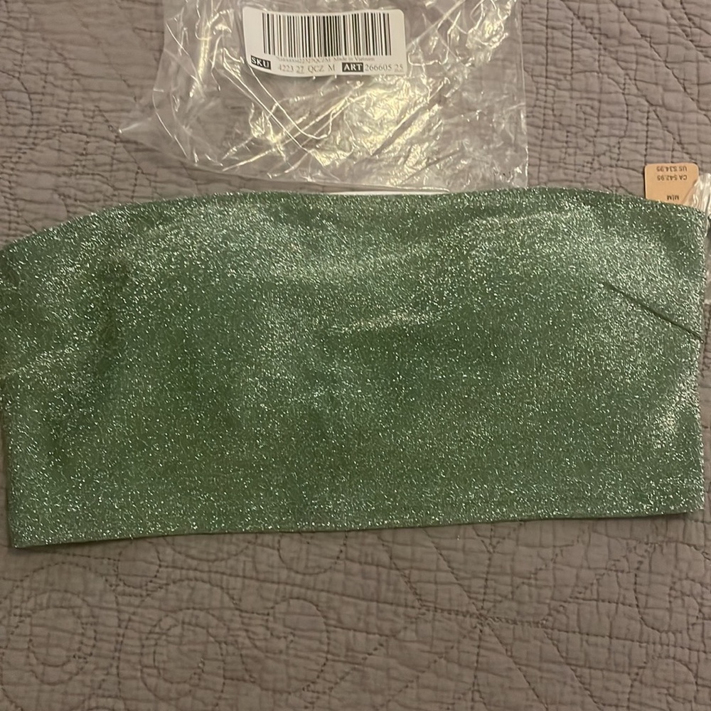 VS Pink SHIMMER BANDEAU BIKINI TOP